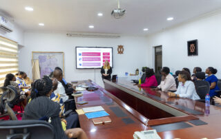 A presentation during the meeting with Mangement