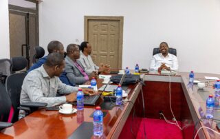 Ing. Ebenezer Essienyi, GRIDCo CE, addressing the SONABEL Team during the meeting